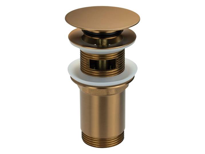Bonde lavabo clic clac avec manchon métallique, universelle, bronze brossé