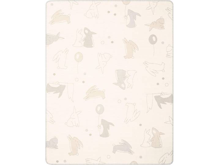 Babydecke BIEDERLACK Babydecke Littel Rabbits , beige, B:75cm L:100cm, Obermaterial: 58% Baumwolle, 35% Polyacryl, 7% Polyester, Wohndecken, Babydecke, Babydecke Littel Rabbits mit verspielten Hasen