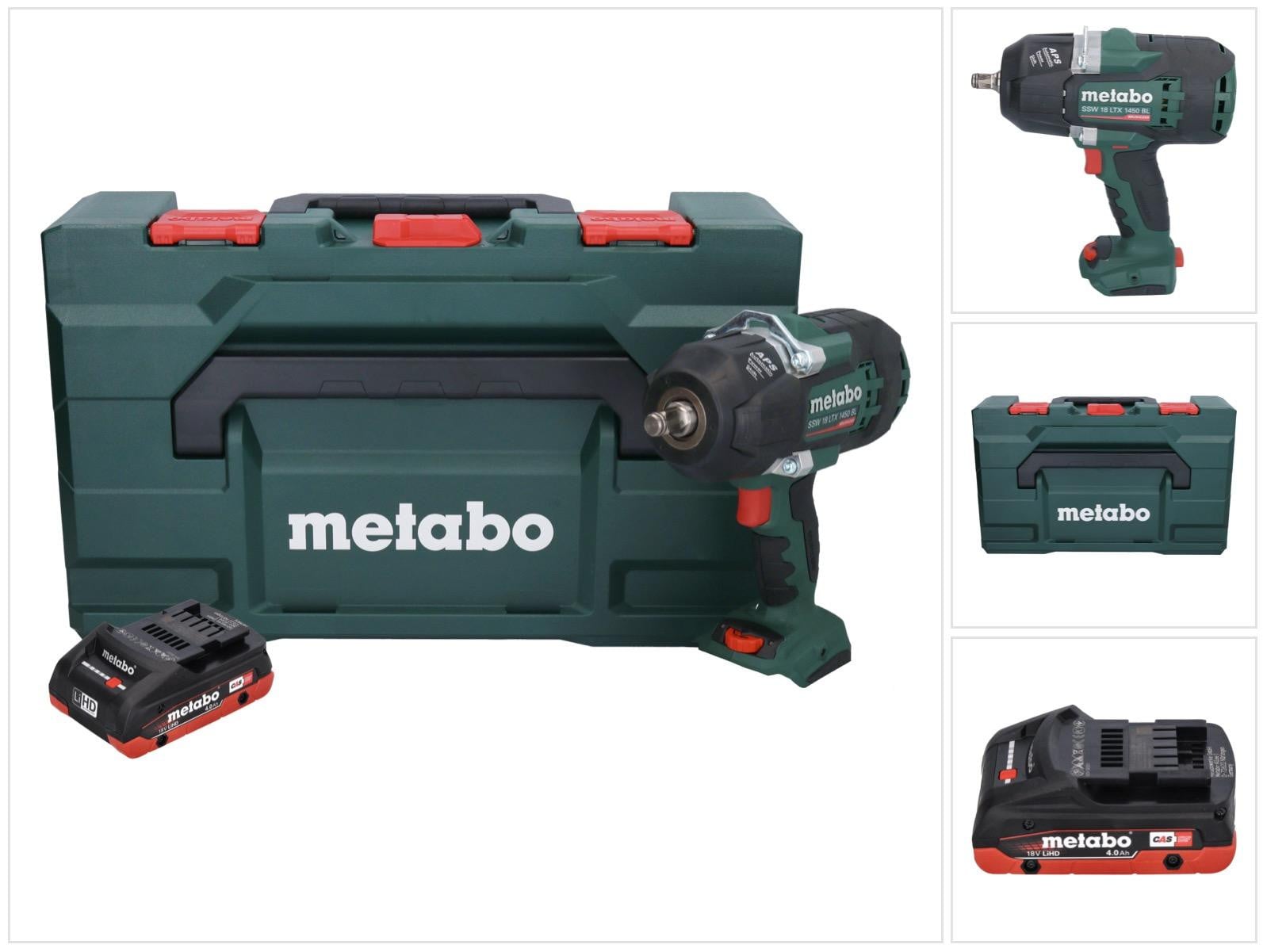 Metabo SSW 18 LTX 1450 BL accu-slagmoersleutel 18 V 1450 Nm borstelloos met 1x 4.0 Ah accu en metaBOX