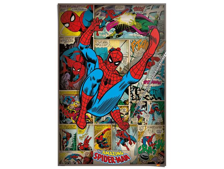 Poster REINDERS Marvel Comics - spider man retro , bunt (farbe bild(er): bunt), B:61cm H:91,5cm T:0,1cm, Papier, Bilder, Poster