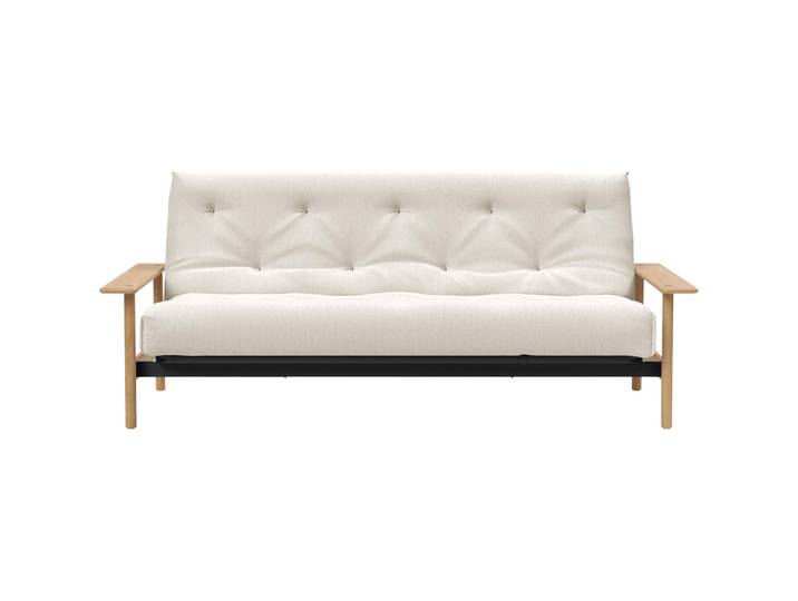 Innovation Bettsofa Kelani Offwhite, Natur Stoff, Holz, Metall B 230 T 100 cm Verstellbare Lehne