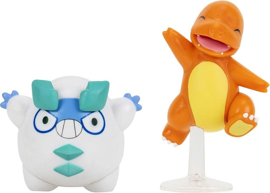 Jazwares Pokémon Battle Figure Set met Flampion & Glumanda, 2 stuks