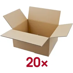 Nestler Wellpapp-Faltkartons 24/31/16,7 cm 20 Stück braun, 24x16.7x31 cm