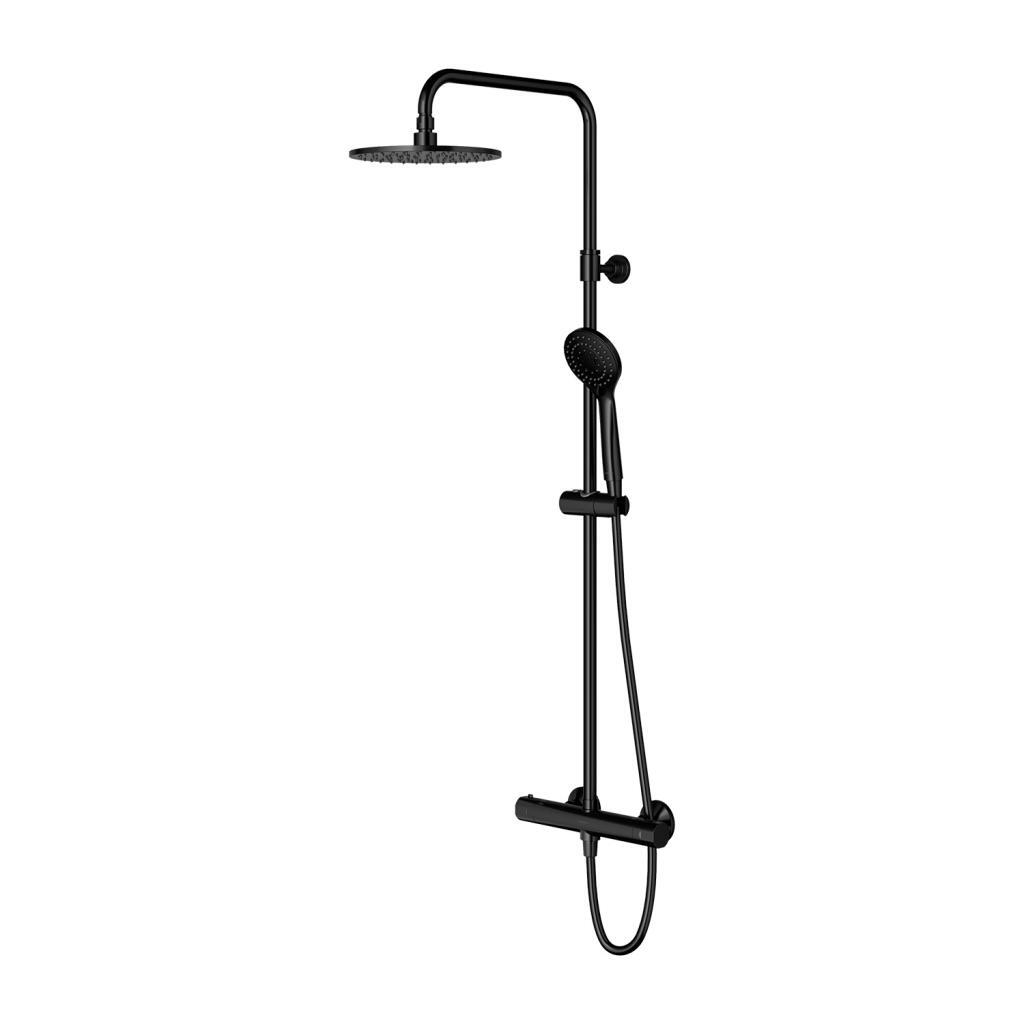 Omnires Y Y1244LUXLBL Duschset mit Thermostatarmatur, schwarz
