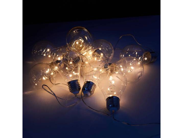 AMPOULES LUMIÈRES Chaîne d'ampoules LED 10 x 10 x 225cm Transparent/Transparent