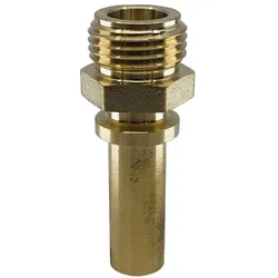 BRW, Schlauchanschluss + Schlauchverbinder, Aussengewinde-Anschlussstück aus Messing mit glattem Schlauchstutzen und Sicherungsring, mit