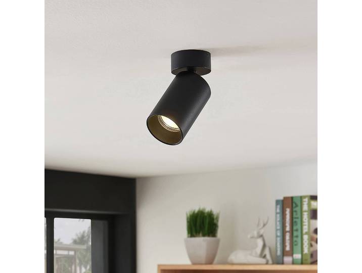 Arcchio Strahler Brinja, 3er-Set, schwarz, rund, Ø 6cm, GU10 Brinja Arcchio, dimmbar, schwarz, für Flurbereich, Aluminium, Modern, Strahler