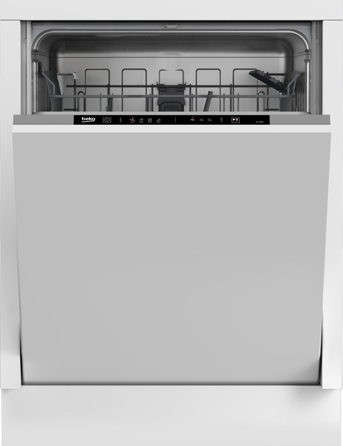 Beko DIN34330, Voll integriert, Standardgröße (60 cm), LED, 2 Korb/Körbe, Korb, Edelstahl