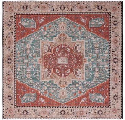 SAFAVIEH Tucson Machine Washable Slip Resistant Masha Traditional Rug