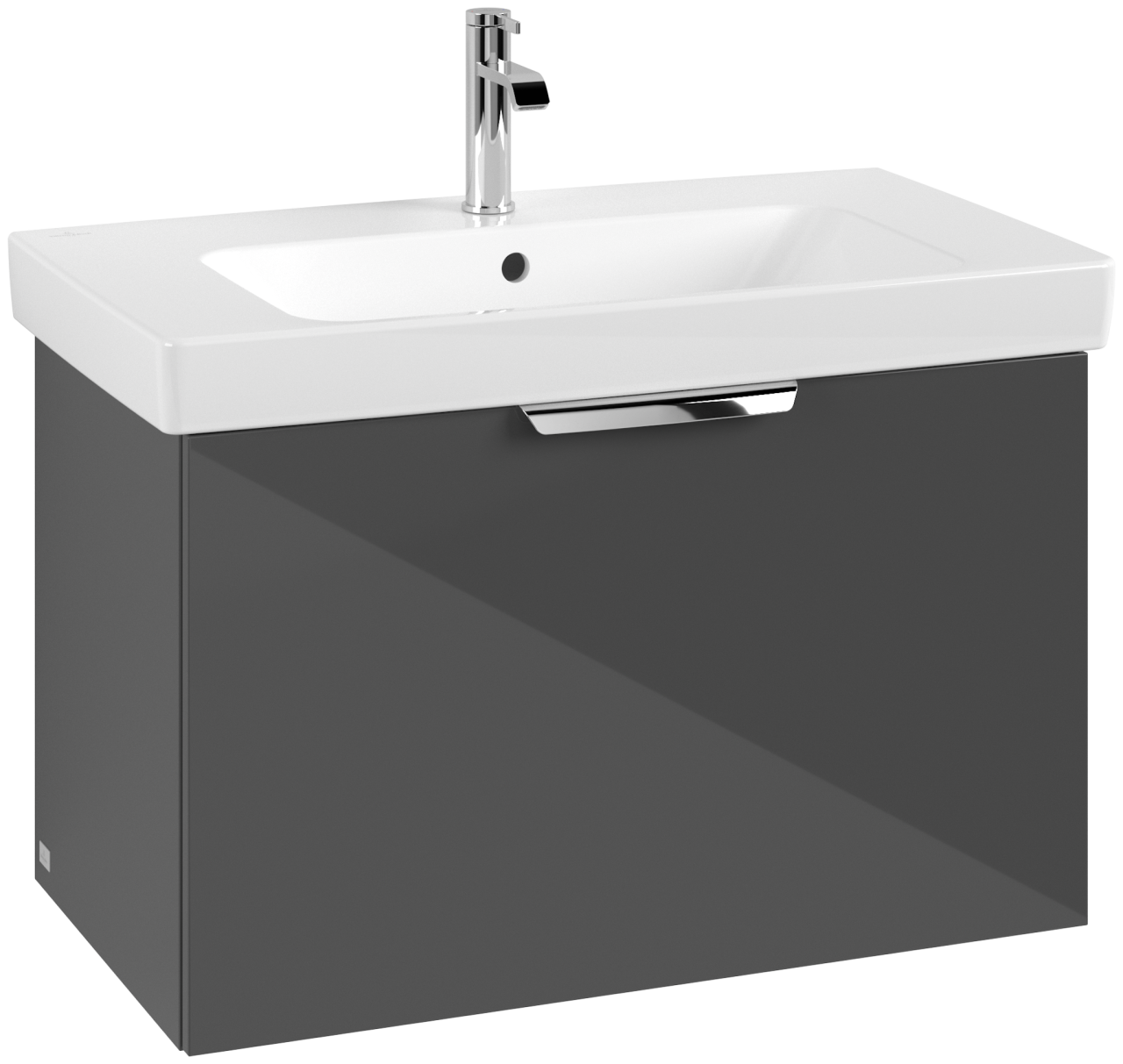 Villeroy & Boch Set LineUp 800mm mit Spiegel Glossy Grey S00803FPR1