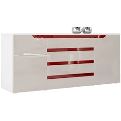 SIDEBOARD Sintra Sandgrau Hochglanz / Bordeaux Hochglanz