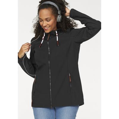 Softshelljacke OCEAN SPORTSWEAR, Damen, Gr. 46, schwarz, Softshell, Obermaterial: 96% Polyester, 4% Elasthan. Futter: 100% Polyester, Po-bedeckend, mit Klettverschluss,verstellbar, Jacken Softshelljacke, für kältere Tage, wärmendes Material, mit...
