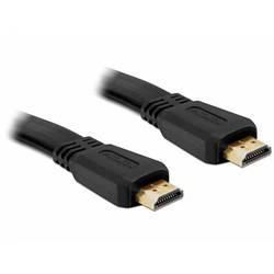Delock HDMI Anschlusskabel HDMI-A Stecker 5 m Schwarz 82672 flach HDMI-Kabel
