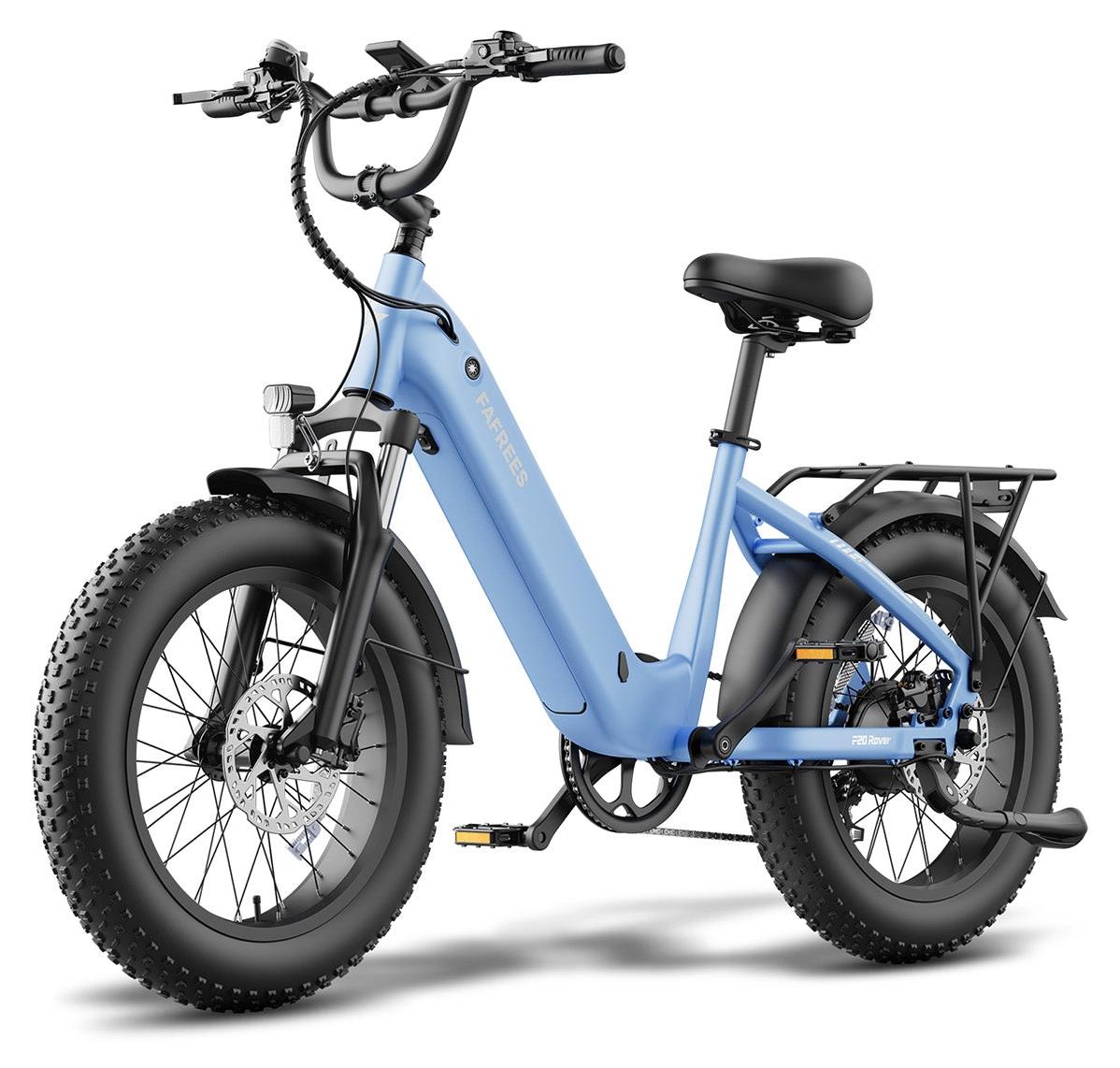E-Bike Fatbike 250W 48V 20Ah Akku 75-100km Reichweite 20x4.0 Zoll Blau