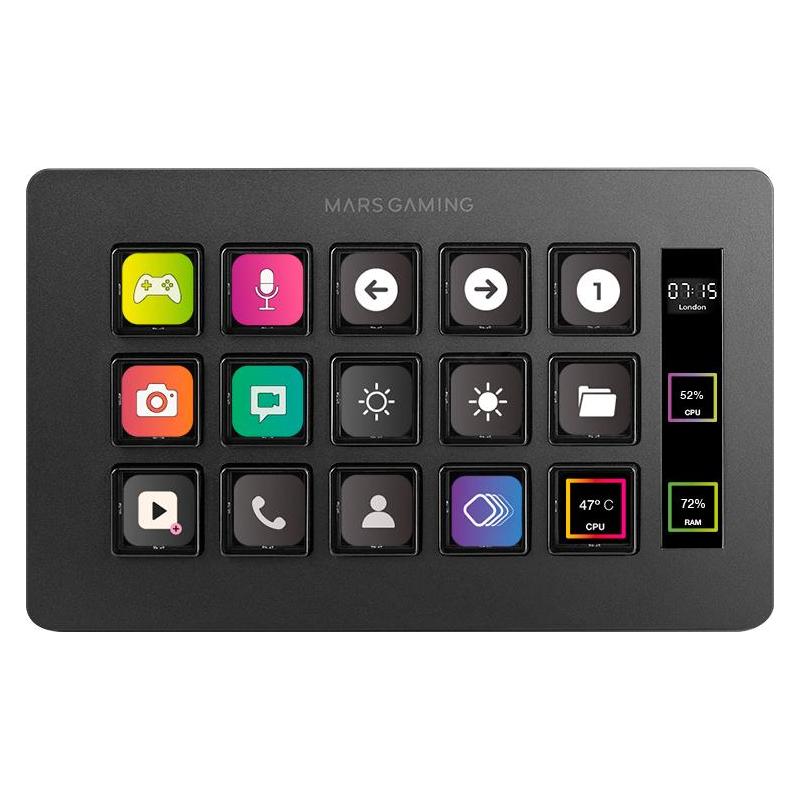 Mars Gaming Console De Streaming Stream Deck Slim Msd-One (Noir) (Mac, Windows) (MSDONE)