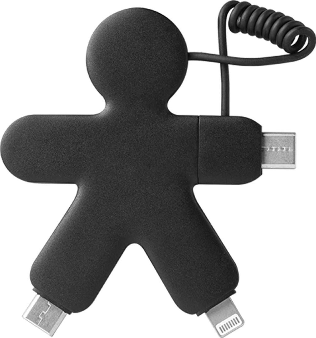 XOOPAR 3-in-1 Buddy USB-kabel (USB-A, USB-C/USB-C, Lightning), 0,15 meter, zwart