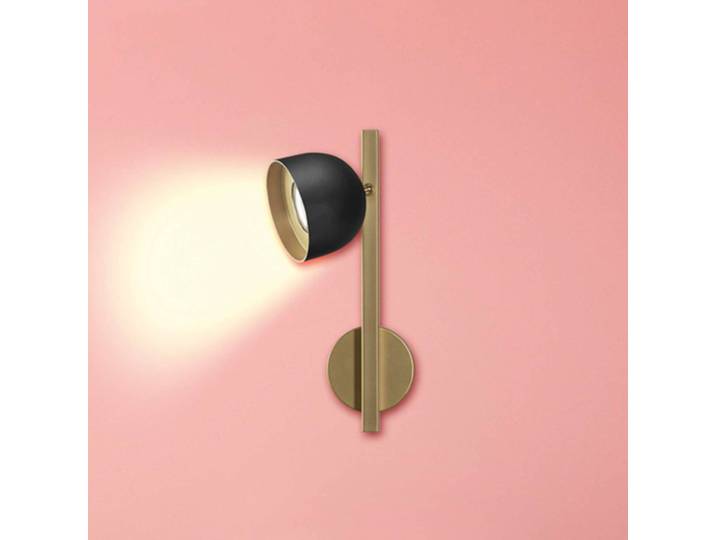 Marchetti Wandleuchte Dome, schwarz, für Wohn- / Esszimmer, Metall, Modern