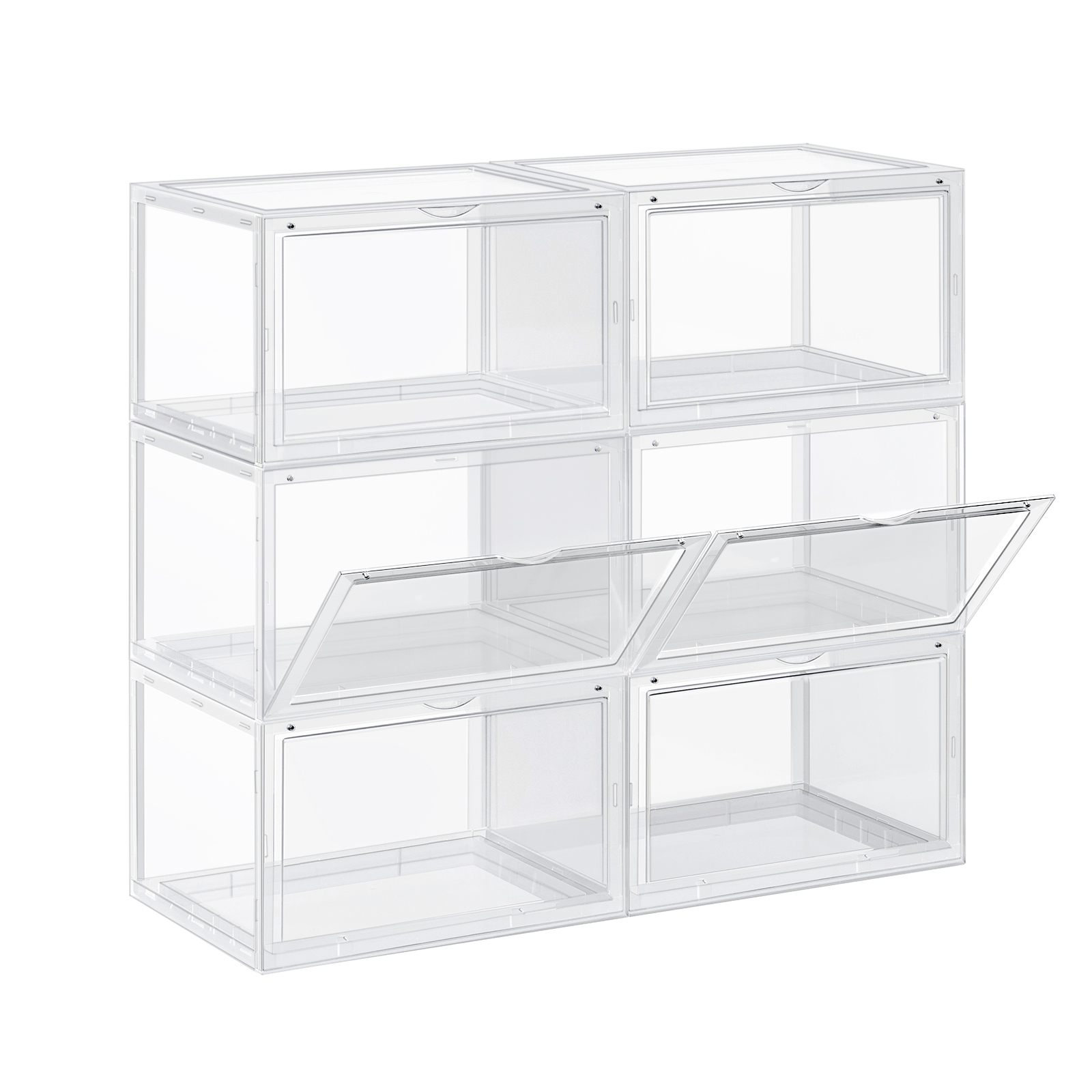 SONGMICS Schuhboxen 6 Stk bis Größe 46 Transparent LSP06CW