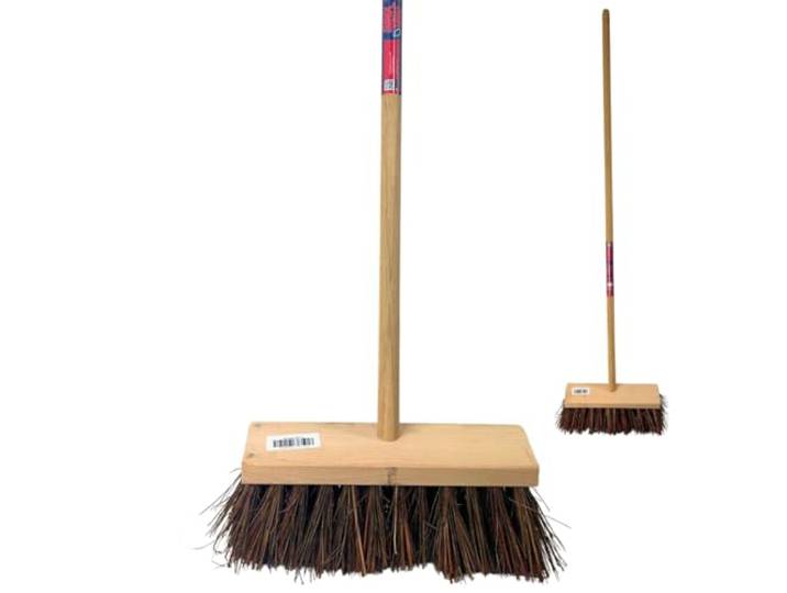 Synx Tools Bezem - Stadsbezem 30 cm - Buitenveger - Veger - Steel 120 cm - Harde natuurvezels - Straatbezem - Bezems - Buitenbezem - Tuinbezem