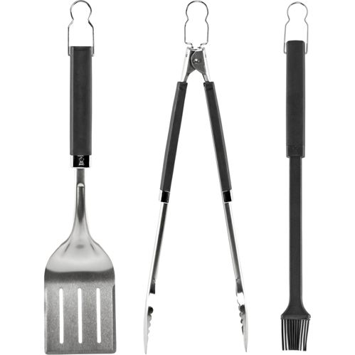 Weber Grillbesteck Precision 3-tlg, Edelstahl Schwarz