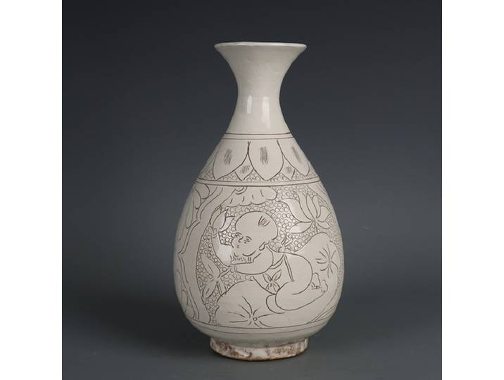 Pot en céramique blanc laqué sculpté, porcelaine antique, collection d'art populaire, ornements modernes, artisanat exquis
