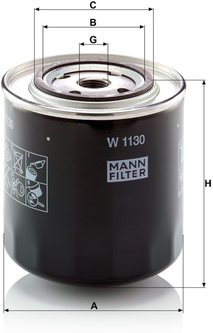 Mann-Filter Filtro olio W 1130
