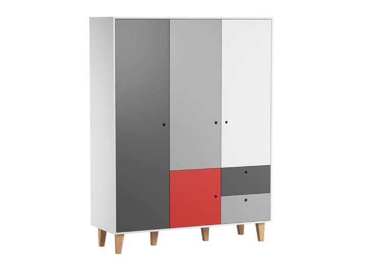 Armoire 3 portes Vox Concept Rouge