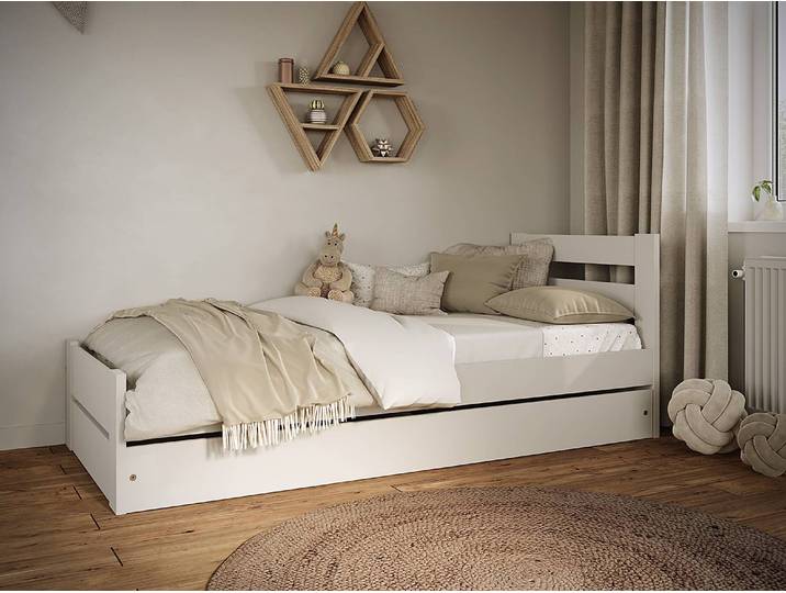 Einzelbett Awek 90 x 180cm mit Lattenrost Weiß