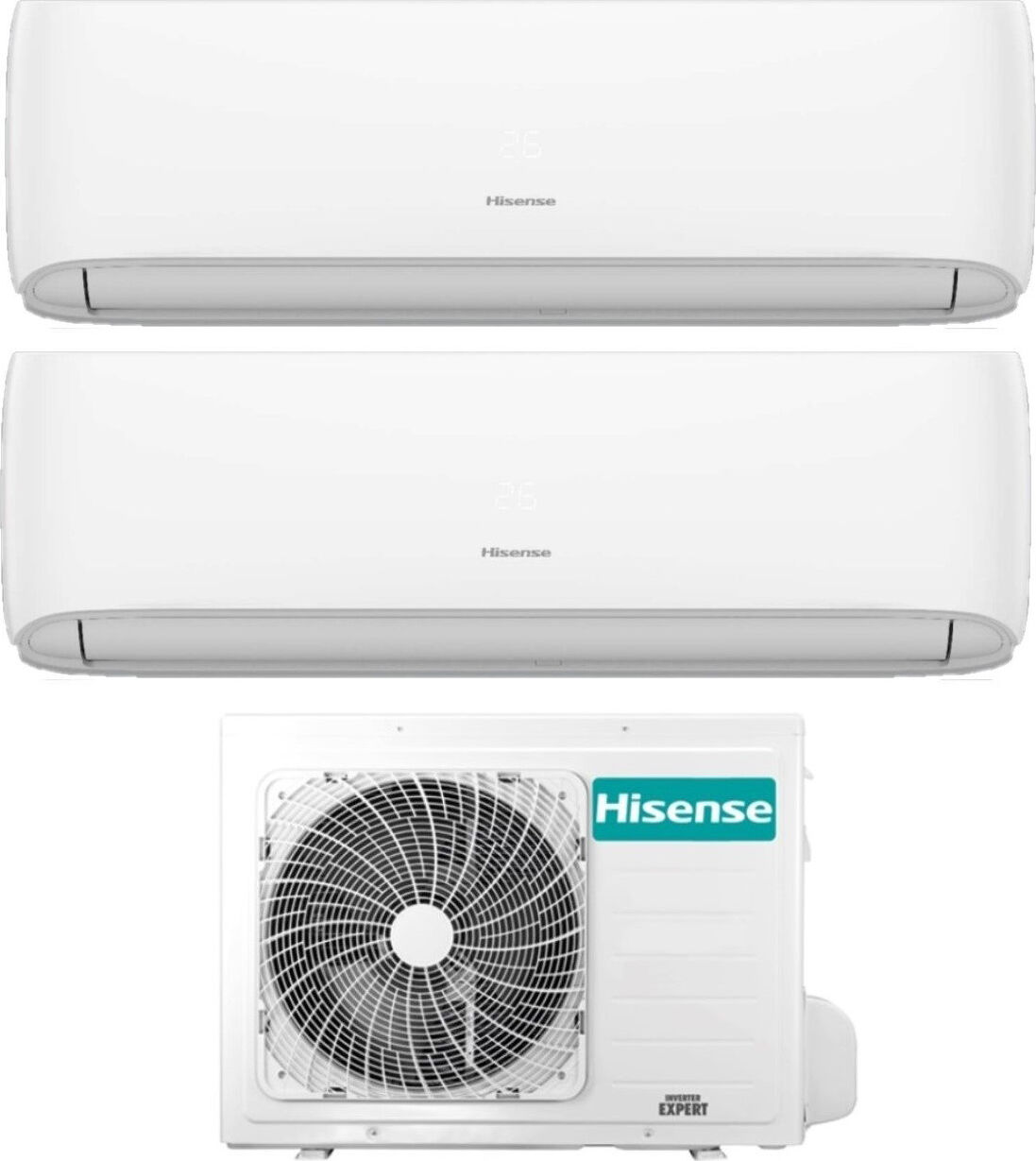 Hisense Cf25/25yr4bg+2amw52u4rxc Climatizzatore Dual Split Inverter 9000+9000 Btu /h Condizionatore Con Pompa Di Calore Classe A++/a+ Gas R32 Wifi (Unità Interna + Unità Esterna) - 2amw52u4rxc Serie Hi-Comfort