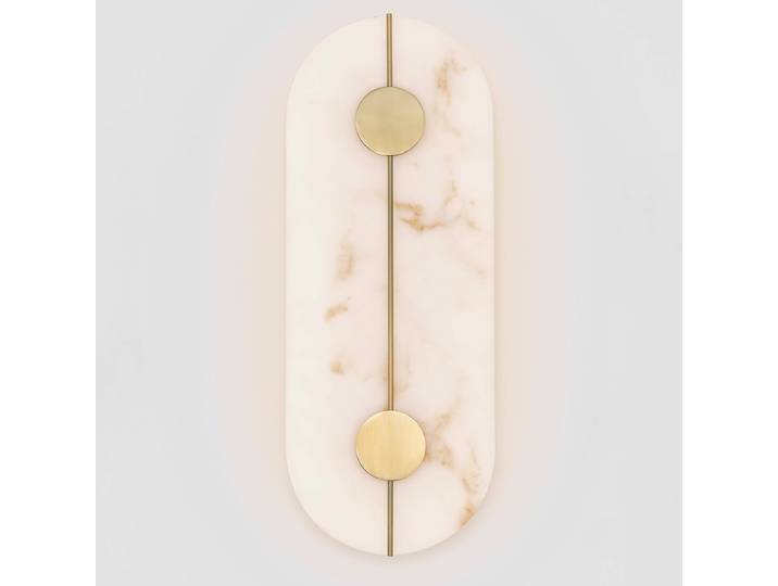 Applique murale Aider type A 17 x 43 x 6cm Doré/Doré Câble en ABS, douille en ABS, rosace en aluminium, corps de lampe en aluminium LED