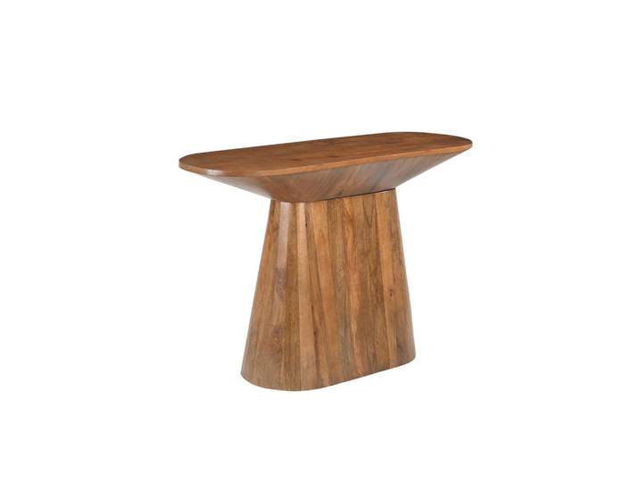 Mid.you Konsolentisch, Natur, Holz, Mangoholz, massiv, oval, Sockel, 40x77x120 cm, Wohnzimmer, Wohnzimmertische, Konsolentische