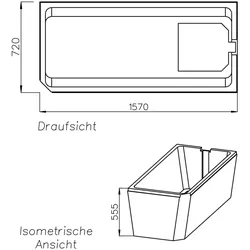 Neuesbad Wannenträger für Bette Profi-Form 160x75 Kopfende re SW10065