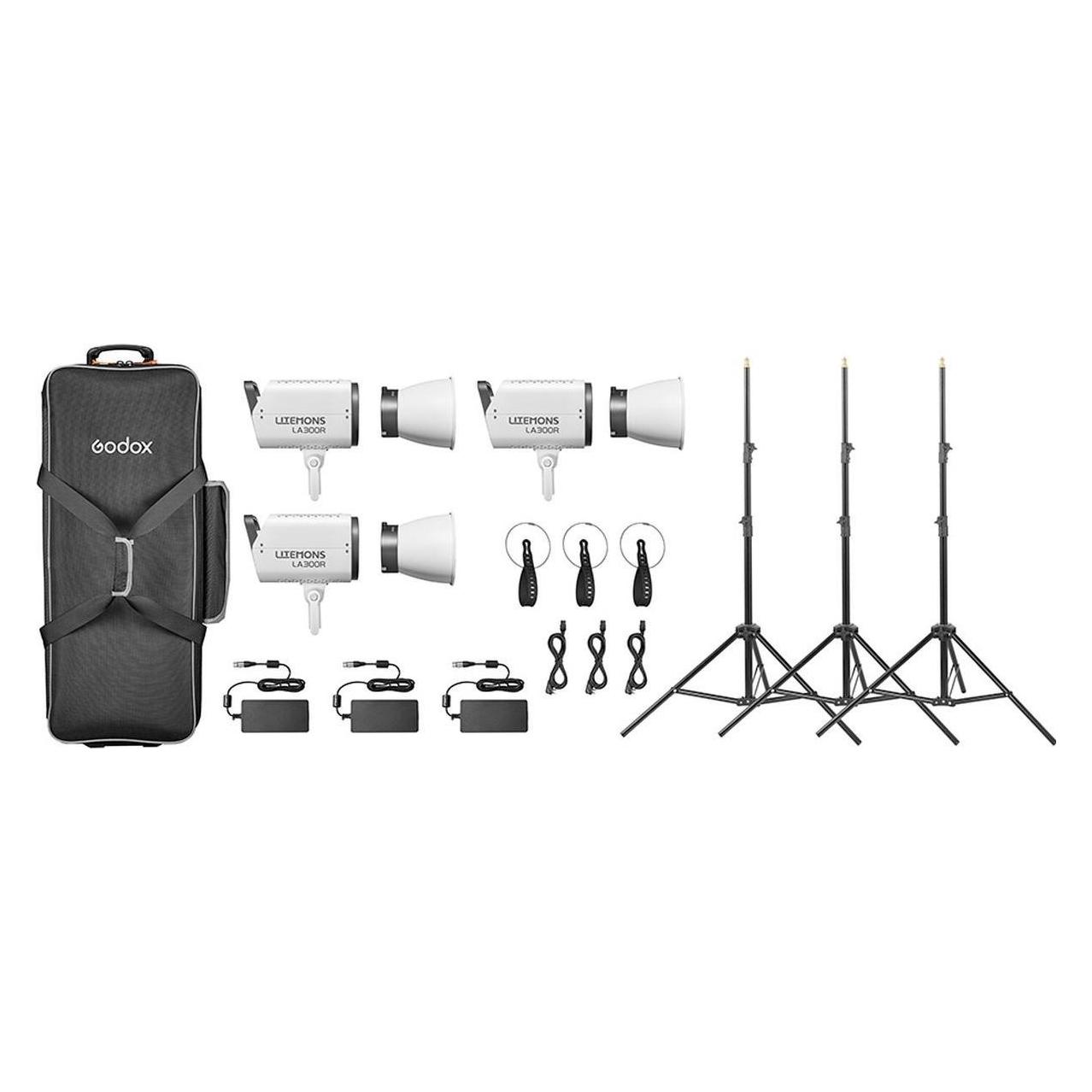 Godox LA300R K3 - Kit 3 x LA300R/Light Stand + 1 x Bag (Videoleuchte) (D299611)