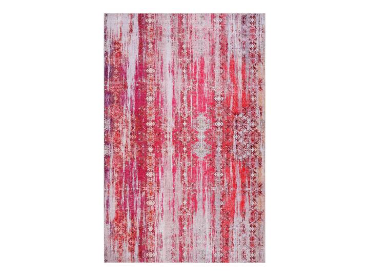 Tapis plat motif vintage rose orangé pour une déco bohème 170x120