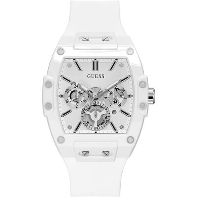 Multifunktionsuhr GUESS "PHOENIX", weiß, Armbanduhren, Herren, Armbanduhr, Quarzuhr, Herrenuhr