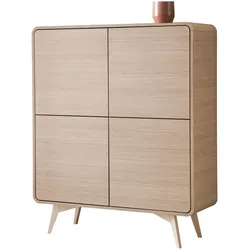 HIGHBOARD Eiche natur skandinavisch 108 cm, Kommode mit Push-to-Open