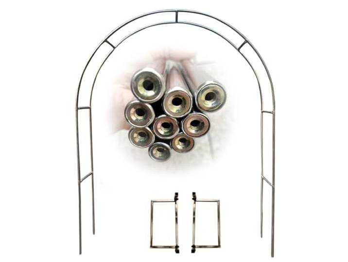 GZDXBF 120/150/180/200/220/240/260/280/320/350 cm Breit X 240 cm Hoch - Gartenbogen Aus Edelstahl, Wetterfest Rosenbogen Aus Metall Für Kletterpflanzen, Hochzeitsdekoration(Size:260cm/8.5ft)