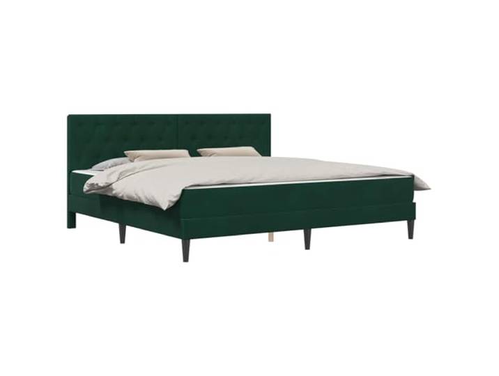 MNCVXAXG Doppelbett Samt Dunkelgrün 200 x 200 cm mit Matratze Bequemes Kopfteil, langlebiges Lattenrost, praktischer Bettkasten, einfach zu montieren