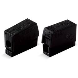 WAGO 224-104 224-104 Leuchtenklemme flexibel: 0.5-2.5 mm² starr: 0.5-2.5 mm² Polzahl: 2 Inhalt: 100 St. Schwarz