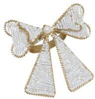 Saro Lifestyle Beaded Bow Napkin Ring (Set of 4)