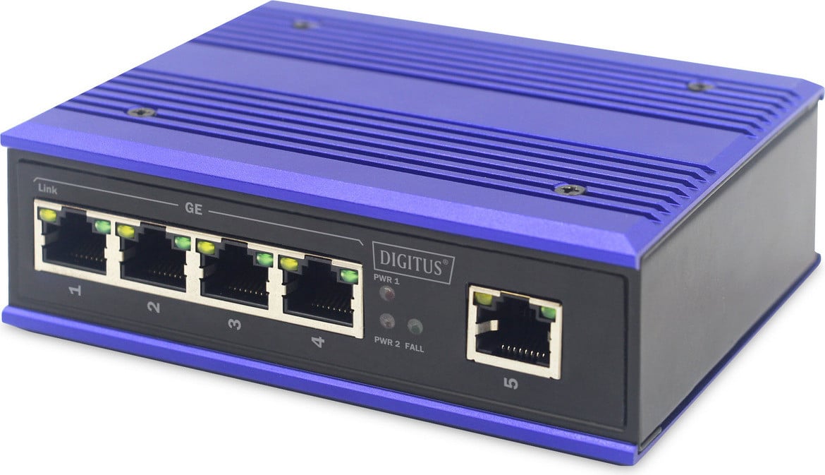DIGITUS DN-651118 Industriële Gigabit-switch met 5 poorten, onbeheerd