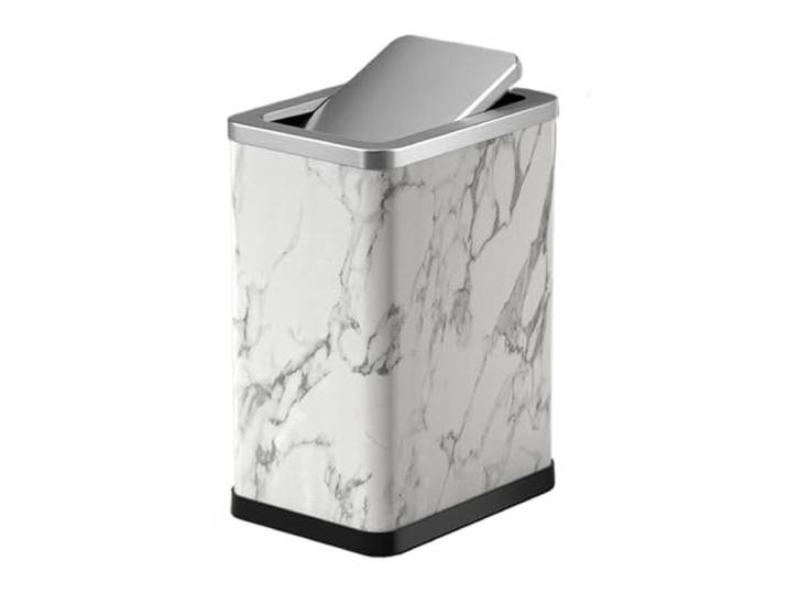 Haushaltsmülleimer Mülleimer Mit Schwingdeckel for Badezimmer(Weiß,15L)