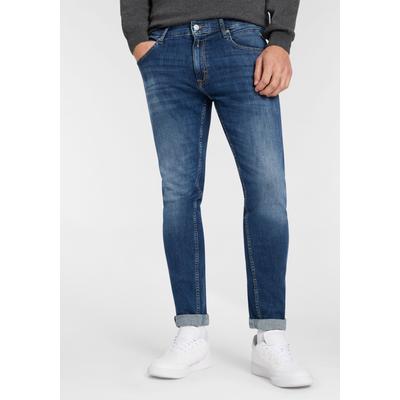Slim-fit-Jeans REPLAY "MICKYM", Herren, Gr. 32, Länge 34, dunkelblau, Denim/Jeans, Obermaterial: 99% Baumwolle, 1% Elasthan, slim fit normal, Jeans Slim-fit-Jeans, Tapered, 5-Pocket-Stil