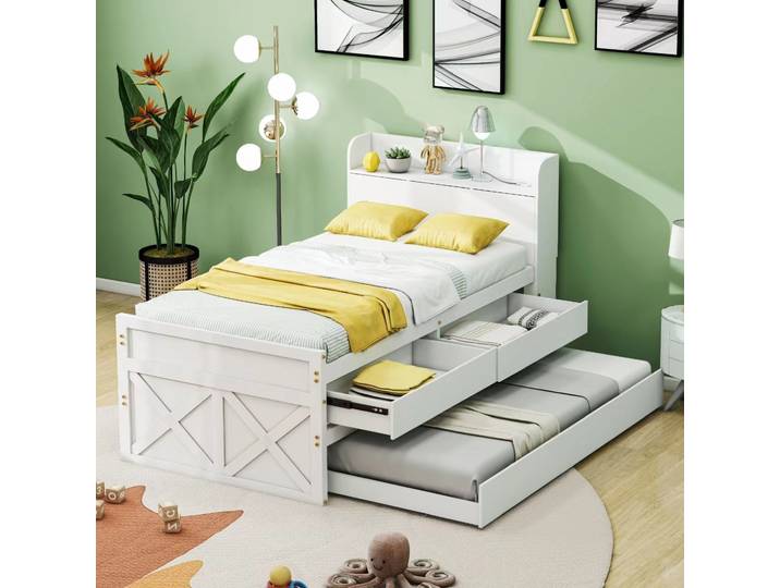 Lit Simple 90x190 Avec Tiroirs Et Lit Gigogne Havrya