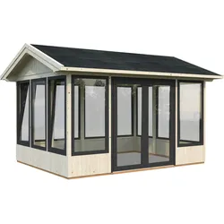 Palmako Pavillon Isabella 10,9 m2 - 90 mm - transparent tauchgrundiert
