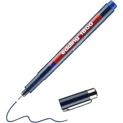 edding 1800 Fineliner  Extra Fein Rundspitze  - 0,25 mm Blau Nachfüllbar Wasserbeständig