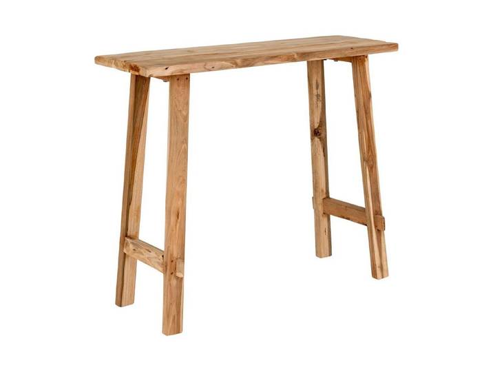 LebensWohnArt Konsolentisch Massivholz Konsolentisch NIRONA 90cm recyceltes Teakholz Konsole