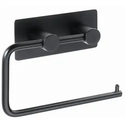 Brillantbad BEASY Toilettenpapierhalter Edelstahl Schwarz 42x145x100 mm für Bad & WC >> zum Kleben