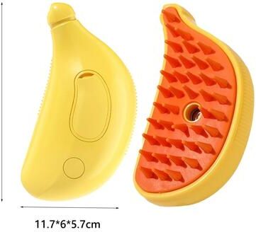 Inspire Select Pet Spray Comb Grooming Brush Cat & Dog Steam Massage Comb For Hair Removal, Detangling & Fur Care banana Yellow