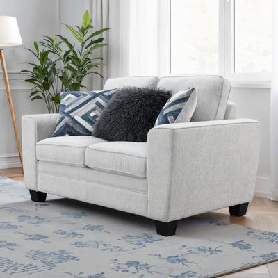 Furniture of America Maevy Chenille Loveseat with Accent Pillows